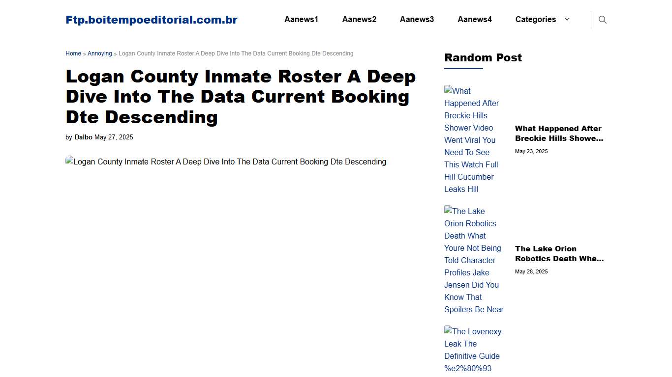 Logan County Inmate Roster A Deep Dive Into The Data Current Booking Dte Descending